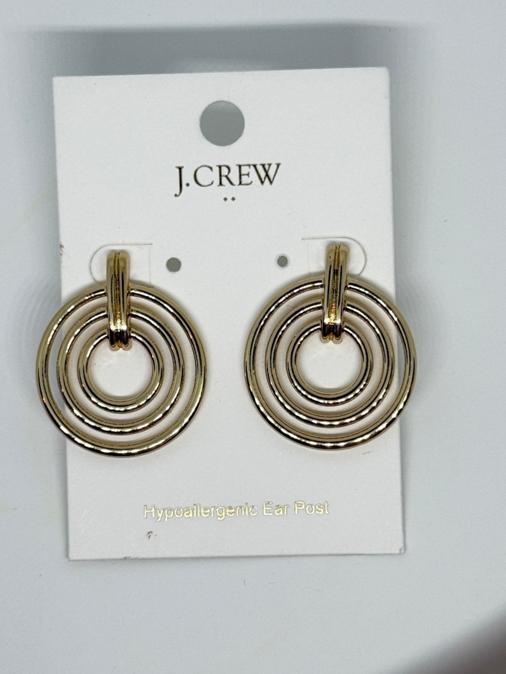 J.Crew Circle Dangle Statement Earrings Gold